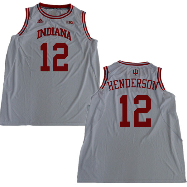 Men #12 Jacquez Henderson Indiana Hoosiers College Basketball Jerseys Sale-White